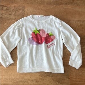 Bonpoint White and Red Strawberry Sweater